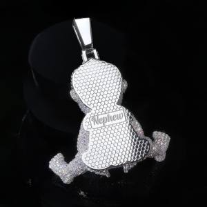 Hot Selling Moissanite <b>Pendant</b> Custom Font Rabbit <b>Bail</b> 925 Silver Iced Out Vvs Custom Moissanite <b>Pendant</b> - Product Image 6