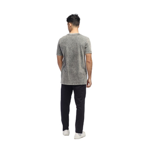 เสื้อยืดยูนิเซ็กซ์ทรงเรกูลาร์ คอตตอน 100% ผ่านการฟอกสีแบบแอซิดวอช สีพื้น ผลิตตามสั่ง คอกลม แขนสั้น สำหรับผู้ชาย สีสันปรับแต่งได้ - Product Image 3