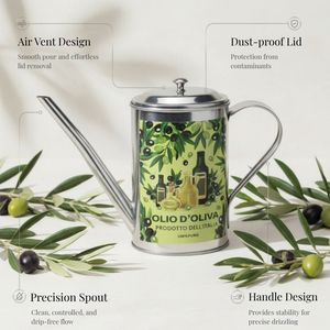 [Holar] Taiwan Made High Quality Oval Shaped Stainless Steel Olive Oil Dispenser for Kitchen - Product Image 2