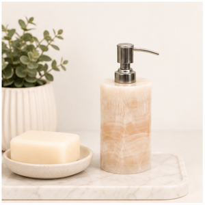 Distributeur de savon en onyx naturel de luxe en gros, pompe à lotion en pierre de marbre pour la décoration de salle de bain moderne, accessoires pour hôtels et maisons - Product Image 2