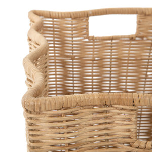 Panier de rangement en rotin tressé à la main, rectangulaire, organisateur domestique avec poignées, panier à linge et à jouets tissé, écologique, vente en gros B2B OEM - Product Image 5