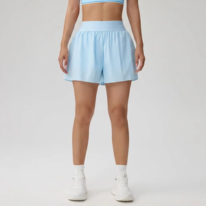 Jupe plissée personnalisée pour femme, taille haute, 2 en 1, sportive, pour la course à pied, le tennis, le paddle, le golf, le pickleball, avec poche - Product Image 3