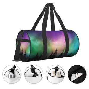 Bolsa de lona Northern Lights con correa ajustable para el hombro, cierre de cremallera, deportiva, para fitness, viajes, portátil, de poliéster - Product Image 5