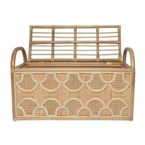 Rattan Storage Trunk Toy Bench Kids Furniture Kids Room Scalloped Woven <b>Box</b> Factory Price High Quality Wholesale Hot Sale - Product Image 1