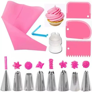 Piping Bags and Tips Set Cake DIY Decorating Kit with Stainless Steel Nozzle Reusable <b>Silicone</b> Pastry Cake Decorating <b>Tools</b> - Product Image 5