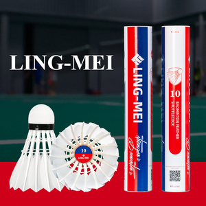 Volants de <span class=keywords><strong>badminton</strong></span> LING-MEI 10 pour camp d'été - Volants d'entraînement robustes en plumes d'oie pour l'entraînement junior, vitesse 77 76 75 - Product Image 2