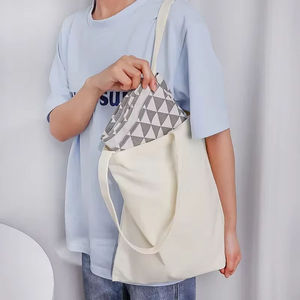 Bolsa de Compras de Lona, Tamaño Mediano, Patrón Geométrico, Asa Superior, Correa para el Hombro, Bolsa de Mano para Uso Diario - Product Image 1