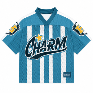 Maillot de football vintage personnalisé en maille, chemise streetwear oversize, style rétro hip-hop, fabricant OEM, 100 % polyester sublimé - Product Image 3