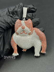 Pendentif Hip Hop Bulldog en Moissanite et Diamant, Pendentif Bulldog Glaçé Style Streetwear, Collier Personnalisé en Argent 925 - Product Image 1