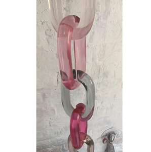 Collar moderno de resina de varias piezas con eslabones grandes de colores mixtos, estilo punk, hueco, grande, grueso, largo, hecho a mano, cadena para decoración del hogar/pared. - Product Image 1