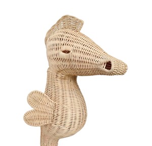 Décoration murale en rotin en forme de hippocampe mignon pour chambre d'enfant, art tissé naturel, décoration durable pour chambre de bébé - Product Image 3