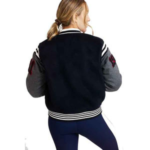 Chaqueta Bomber Varsity a Cuadros Personalizada para Mujer, Talla Grande, Impermeable, Cortavientos, de Algodón Tejido, con Logotipo, OEM, ODM, Venta al Por Mayor - Product Image 5