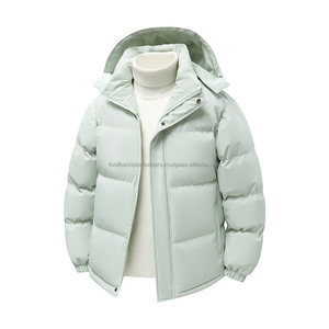 Veste matelassée à capuche, hiver, décontractée, écologique, doublure en laine, coupe-vent, rembourrage en polyester, fermeture éclair, couleur unie, coupe classique - Product Image 6
