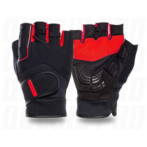Anti <b>Slip</b> Leather <b>Half</b> Finger Weightlifting Gloves Breathable Lace Up Fitness Workout Gloves for Men Women Gym Sports Training - Product Image 1