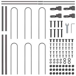 Clôture de jardin en acier thermolaqué 8 pièces, 44,62 x 2,62 pieds, couleur grise - Product Image 6