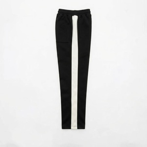 Men's custom <b>joggers</b> wholesale Breathable 100% Cotton Sweatpants With <b>White</b> Side Stripes Elastic Waist Drawstring Casual Pants - Product Image 3