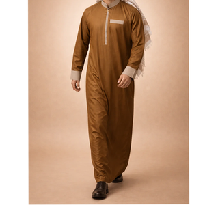 Thobe musulman modeste pour hommes, longue robe islamique pour la mosquée et les événements communautaires - Product Image 2