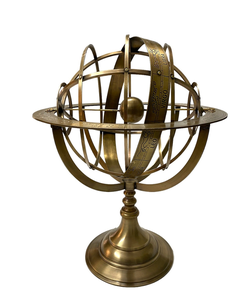 Astrolabio de Latón con Esfera Armilar y Signos Zodiacales Grabados, Globo Armilar Decorativo para Mesa de Hogar u Oficina - Product Image 5