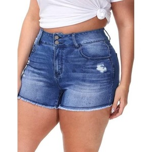 Shorts en jean décontractés pour femmes, en coton bleu, tendance estivale, confortables, disponibles à la vente - Product Image 6