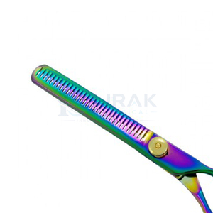 Ciseaux professionnels pour la retouche des cheveux, en acier inoxydable, 26 dents, pointe arrondie, pour droitiers, manche long, usage en salon - Product Image 2