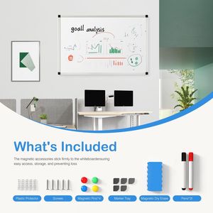 Magnetic Dry Erase Board <b>36</b> <b>X</b> <b>24</b> Inches Aluminum <b>Frame</b> Whiteboard for Home and School - Product Image 5