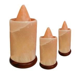 โคมไฟตั้งโต๊ะรูปจรวดสีชมพูเข้มผลิตด้วยเกลือคริสตัลสีชมพูในรูปจรวด - Product Image 3