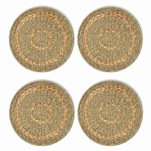 Meilleures ventes, prix bas, sets de table en jonc de mer de haute qualité, sets de table ronds tissés, sous-verres, sets de table en jacinthe d'eau pour table à manger - Product Image 1