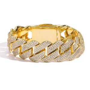 Excellent Quality Trendy Moissanite Cuban Chain <b>Anklet</b> for Unisex Adjustable Lightweight Summer Accessory <b>Gold</b> Plated IGI - Product Image 3