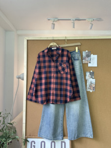Chemise en flanelle à carreaux surdimensionnée pour femme SUBICI L9106, manches longues, boutonnée, chemisier décontracté, fournisseur en gros OEM ODM - Product Image 6