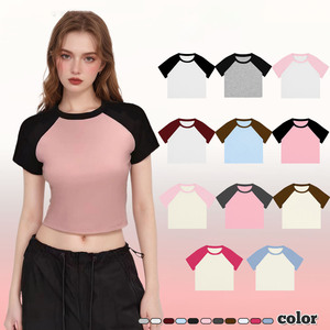 T-shirt court streetwear pour femme 95% coton/5% élasthanne Tissu extensible 4 directions Motif imprimé Doux Respirant Écologique - Product Image 5