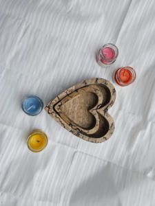 Bol à pâte et porte-bougie en bois naturel fait main en forme de cœur pour la Saint-Valentin, décoration d'intérieur, objet décoratif CC-WCDB - Product Image 6