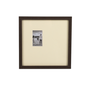 Square Dark Wood <b>Photo</b> <b>Frame</b> With Beige Matting Minimalist Small <b>Insert</b> Picture <b>Frame</b> for Home Wall Tabletop Decoration - Product Image 2