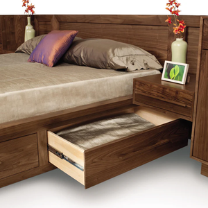Wholesale Contemporary Solid Wood <b>Bed</b> | Horizontal Slat Headboard <b>Platform</b> <b>Bed</b> Frame - Product Image 3