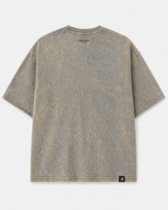 เสื้อยืดโอเวอร์ไซส์สีเทาพิมพ์ลายสำหรับผู้ชายรุ่นใหม่ล่าสุด คอกลม แขนสั้น สวมใส่สบาย ผลิตจากผ้าฝ้าย 100% ล้างสีแบบแอซิดวอช - Product Image 4