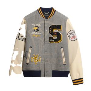 Pour hommes tendance haute qualité vente chaude vêtements d'hiver chaud en plein air régulier léger vers le bas collège Baseball Varsity vestes - Product Image 1