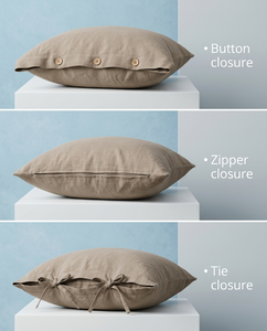 Housse de coussin carrée en lin moderne, personnalisable, lavable, avec fermeture à boutons, pour la maison et l'hôtel - Product Image 5