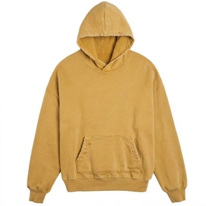 Wholesale Unisex 100% Cotton <b>Fleece</b> Cropped Baggy Pullover Hoodie Winter Digital Print Solid Color Waterproof Sweatshirt Casual - Product Image 3