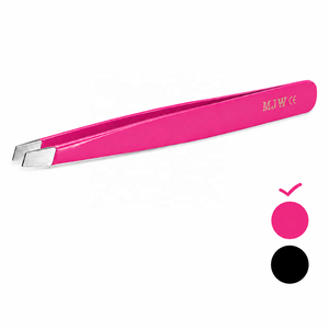 Pinzas para Cejas Rosadas MJW de Acero Inoxidable con Punta Inclinada de Precisión, Herramienta de Belleza para Depilación de Cejas, Certificación CE - Product Image 4