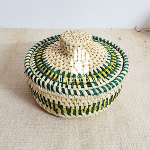 Cesta de Almacenamiento para el Hogar, Cesta de Almacenamiento de Hierba Moonj Natural, Mini Cesta con Tapa y Asa, Ecológica - Product Image 4