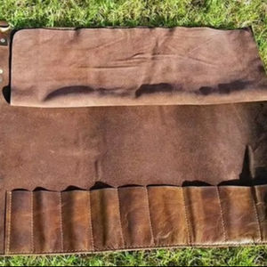 Étui à couteaux en cuir véritable fait main, sac de chef, organiseur professionnel pour outils de cuisine, étui de voyage anti-odeur, étui décontracté - Product Image 1