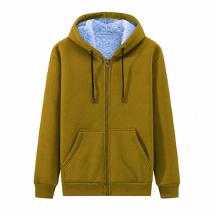 Sudadera con capucha para hombre, básica, de algodón mezclado, muy vendida, de algodón grueso, con cremallera completa. - Product Image 2