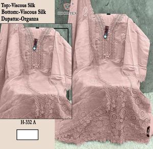 Elegante Invierno Shalwar Kameez Traje Pesado Zorro Georgette Santoon Seda Interior Dupatta Bodas Hecho Viscosa Organza - Product Image 2