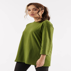 Camisetas Extra Grandes para Mujer, Diseño Moderno, Corte Holgado, 100% Algodón, Transpirables, para Verano, Alta Calidad, MOQ Bajo - Product Image 2