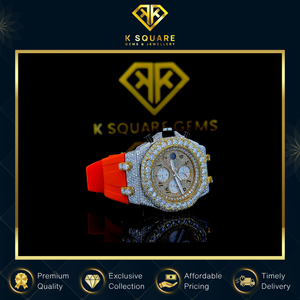 Vente exclusive Nouvelle montre de luxe à mouvement automatique à quartz, résistante à l'eau, VVS, unisexe, bracelet en acier inoxydable, verre saphir, moissanite - Product Image 2