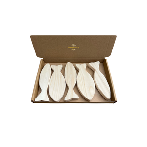 Vietchoice |   Jouets en bois faits à la main en forme de poisson, en bois massif naturel, jouet éducatif pour enfants et usage préscolaire - Product Image 5
