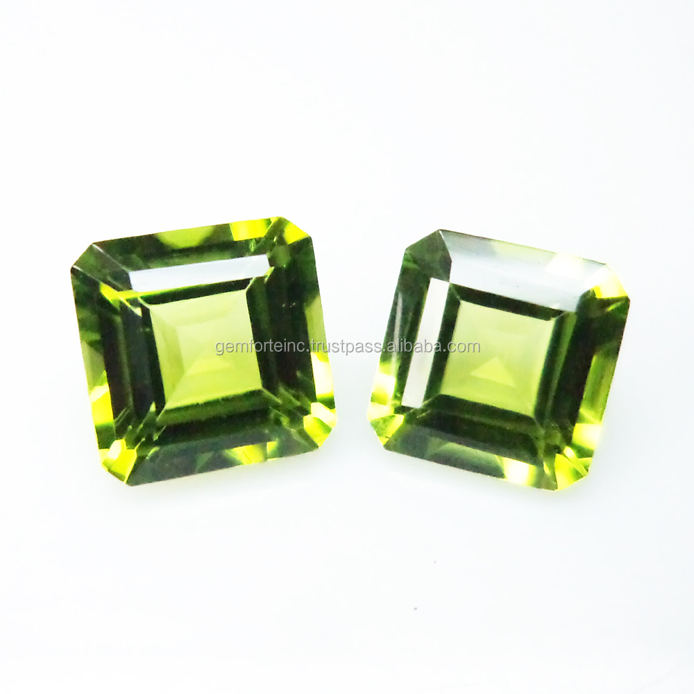 Zirconi Cubici Limone Peridoto 20x8 Mm Baguette Taglio Principessa - Pietre Preziose Lab-Created