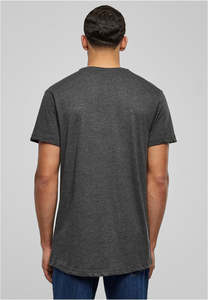 T-shirt homme gris foncé personnalisé avec logo, coupe ajustée, en coton chiné anthracite, manches courtes, pour le sport et la gym, uni et vierge - Product Image 2