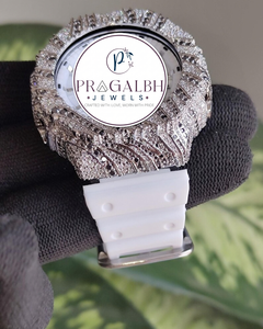 นาฬิกา Pragalbh Jewels ประดับเพชรแบบ Iced Out พร้อมเพชรโมอิสซาไนต์ฝังแบบไมโครพาเว่ ตัวเรือนสแตนเลสสตีลสุดหรู สไตล์ฮิปฮอปสำหรับผู้ชาย - Product Image 6