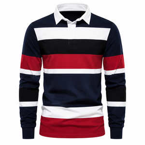 Chemises de rugby décontractées en polyester de qualité supérieure personnalisées |   Logo avant à séchage rapide |   Fournisseur en gros de maillots d'équipe de rugby OEM/ODM - Product Image 1