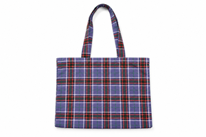 Sac fourre-tout géométrique rouge 100 % coton grande capacité avec poignée d'épaule ouverte pour les courses quotidiennes et les voyages - Product Image 6